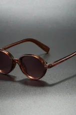 Round Acetate Sunglasses, Gradient Tint