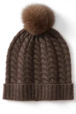 Fine Knit Cashmere Pom Beanie