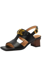 Hortensia | Chain Detail Block Heel Sandals