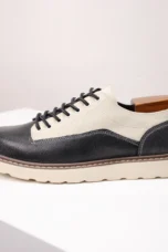 Célestin | Leather Canvas Lace-Up Sneakers