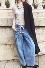 Julienne | Cotton Denim Drawstring Pants
