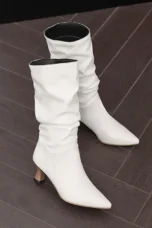 Agathe | Mid-Calf Slip-On Heel Boots