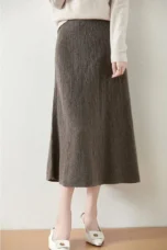 Olympia | Merino Wool Knit A-Line Skirt