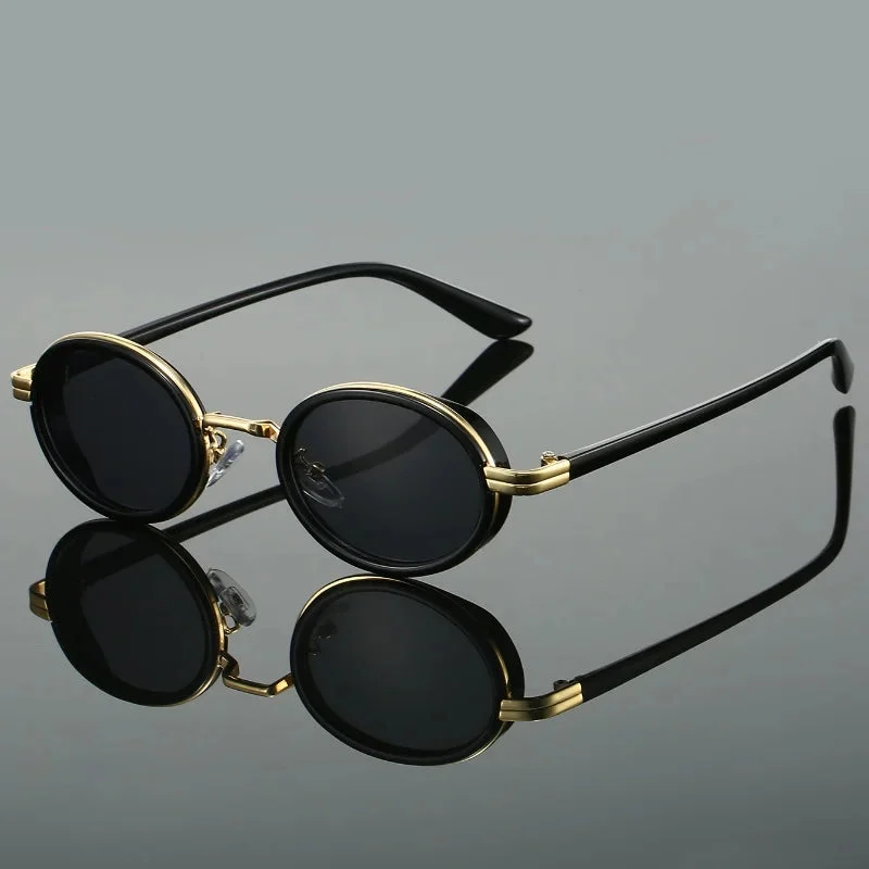 Slim Rim Oval Metal Sunglasses