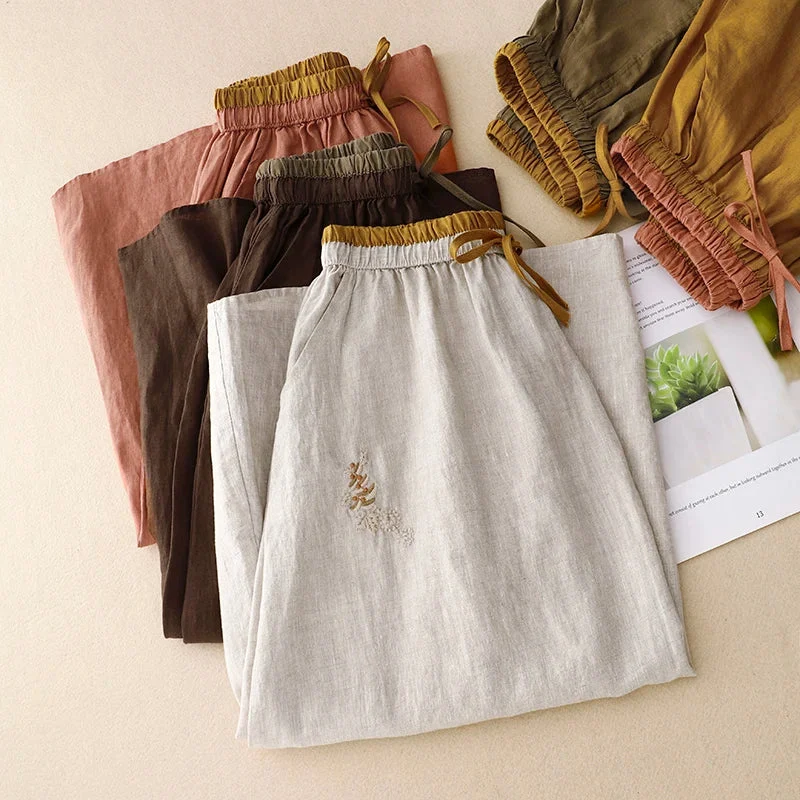 Eudoxie | Embroidered Organic Linen Skirt