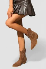 Lillian | Cushioned Suede Western Boots