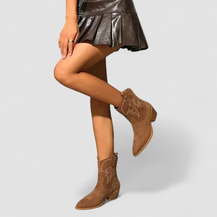 Lillian | Cushioned Suede Western Boots
