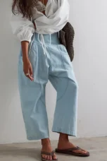 Palmyre | Curved Seam Cotton Linen Pants