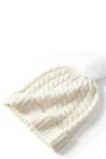 Fine Knit Cashmere Pom Beanie