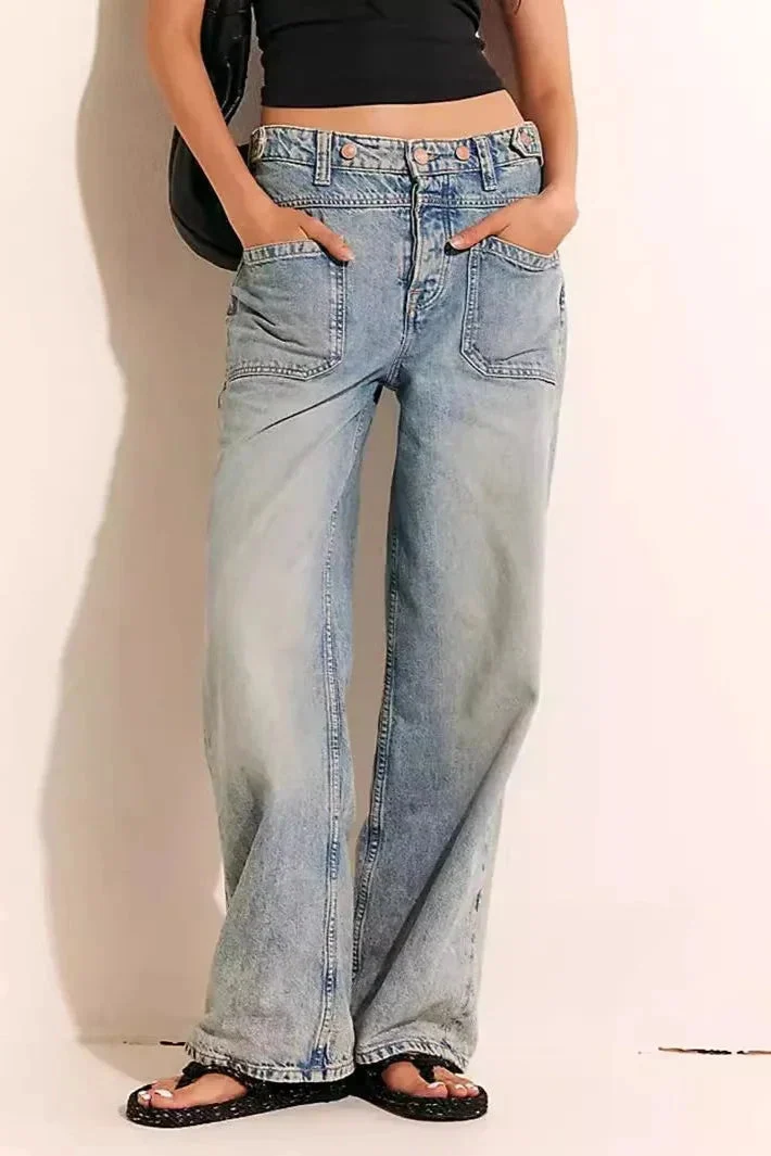 Modestine | Rigid Cotton Wide Leg Jeans
