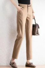 Manon | Cropped Stretch Straight Trousers