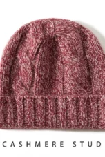 100% Cashmere Cable Knit Beanie