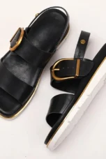 Valeria | Cross Strap Gold Buckle Sandals