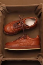 Nicoline | Leather Lace-Up Court Trainers