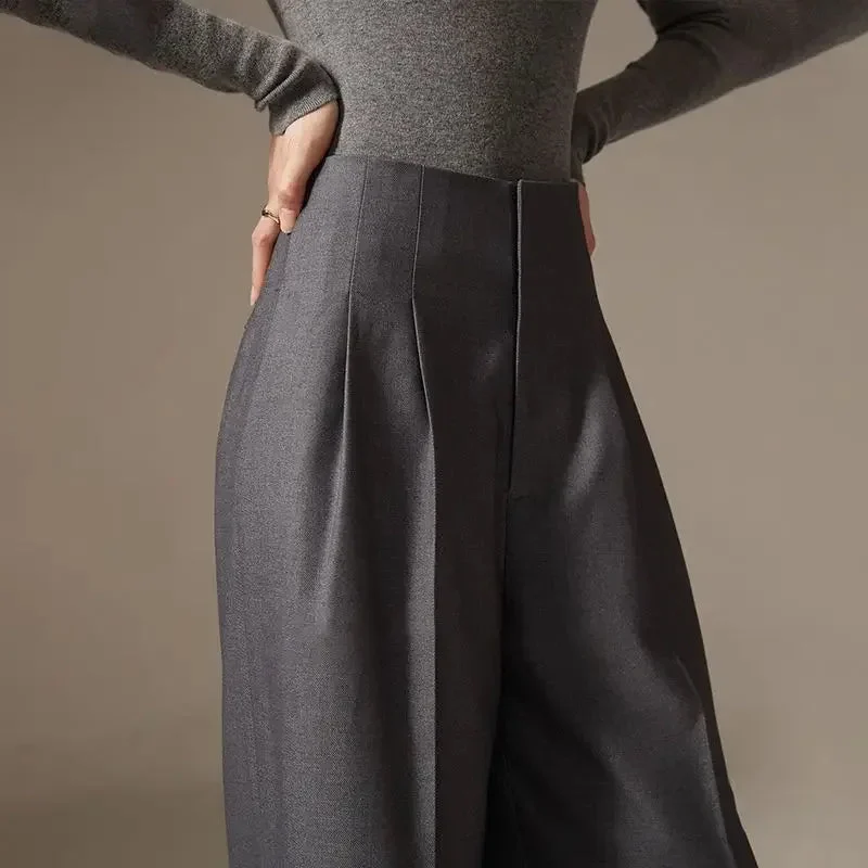 Octavie | Draped Cotton Wide Leg Trousers