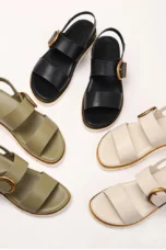 Valeria | Cross Strap Gold Buckle Sandals