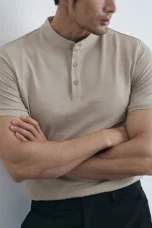 Léonce | Heavy Cotton Buttoned Crew Tee
