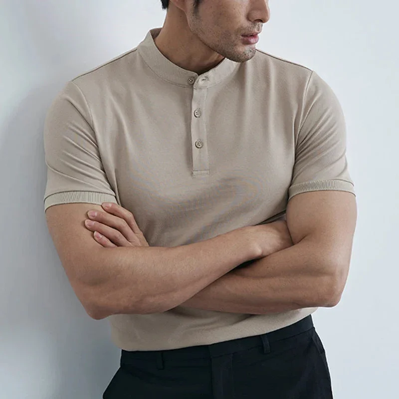 Léonce | Heavy Cotton Buttoned Crew Tee