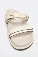 Fleurange | Dual Strap Flat Sandals