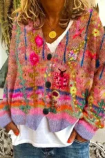 Jeannette | Hand-Painted Floral Cardigan