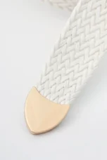 Woven Stretch Belt, Hooked Gold Buckle
