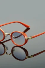 Slim Rim Oval Metal Sunglasses