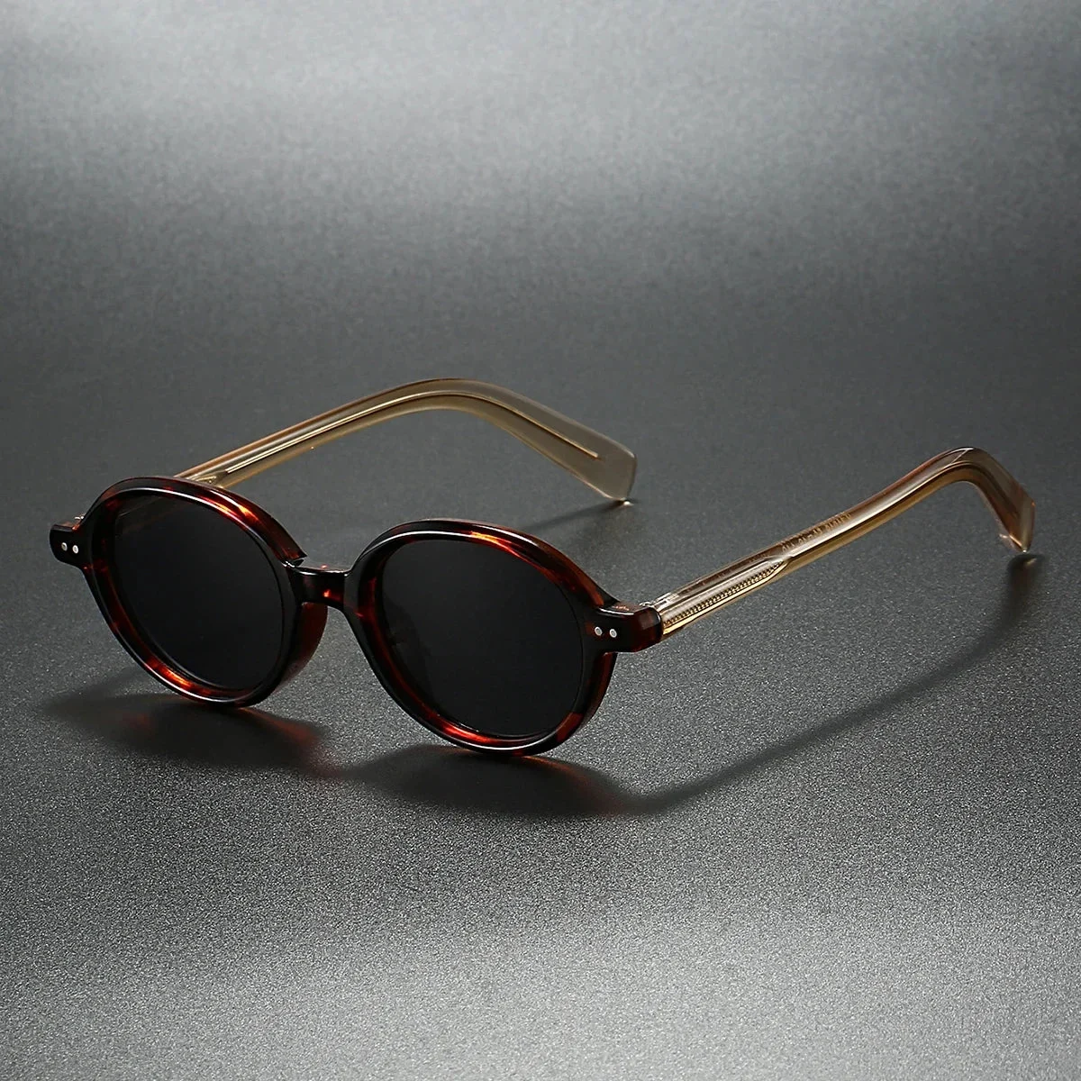 Round Acetate Sunglasses, Gradient Tint