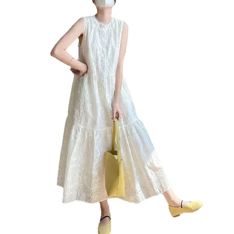 Séraphie | Open Knit Cotton Maxi Dress