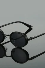 Slim Rim Oval Metal Sunglasses
