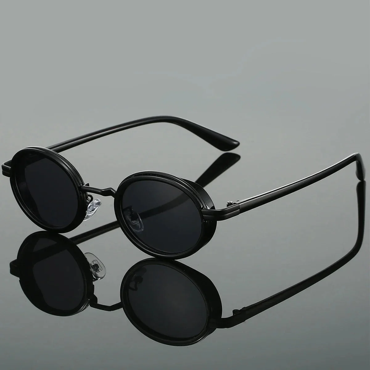 Slim Rim Oval Metal Sunglasses