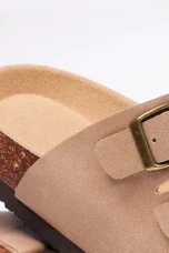 Helena | Nappa Leather Cork Base Slides