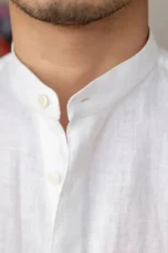 Adélard | Cotton Linen Stand Collar Shirt