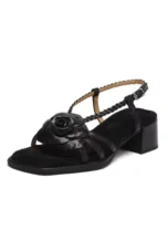 Laurianne | Chunky Heel Flower Band Sandals