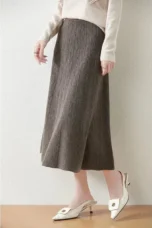 Olympia | Merino Wool Knit A-Line Skirt