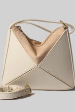 Faceted Panel Structured Handbag
