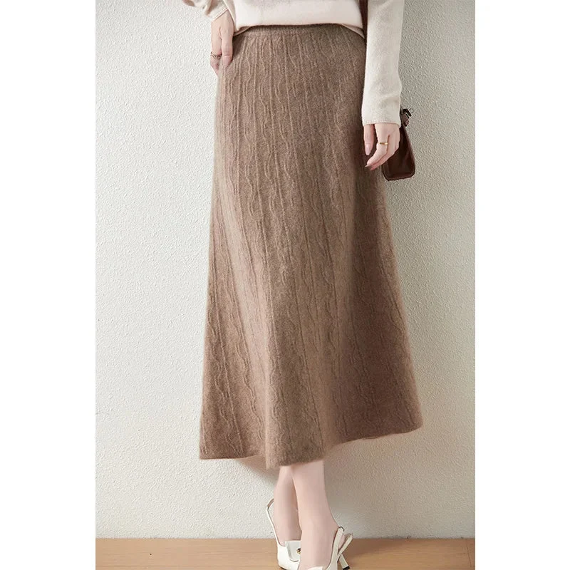 Olympia | Merino Wool Knit A-Line Skirt