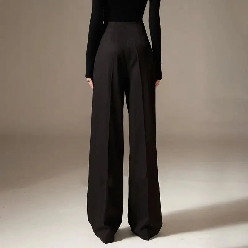 Octavie | Draped Cotton Wide Leg Trousers