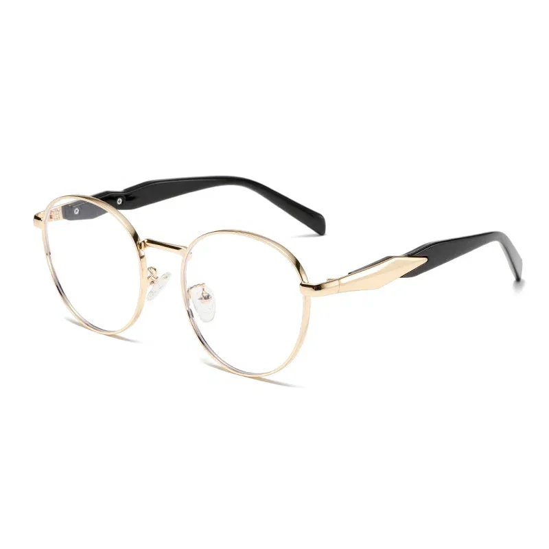 Amber Lens Round Metal Sunglasses