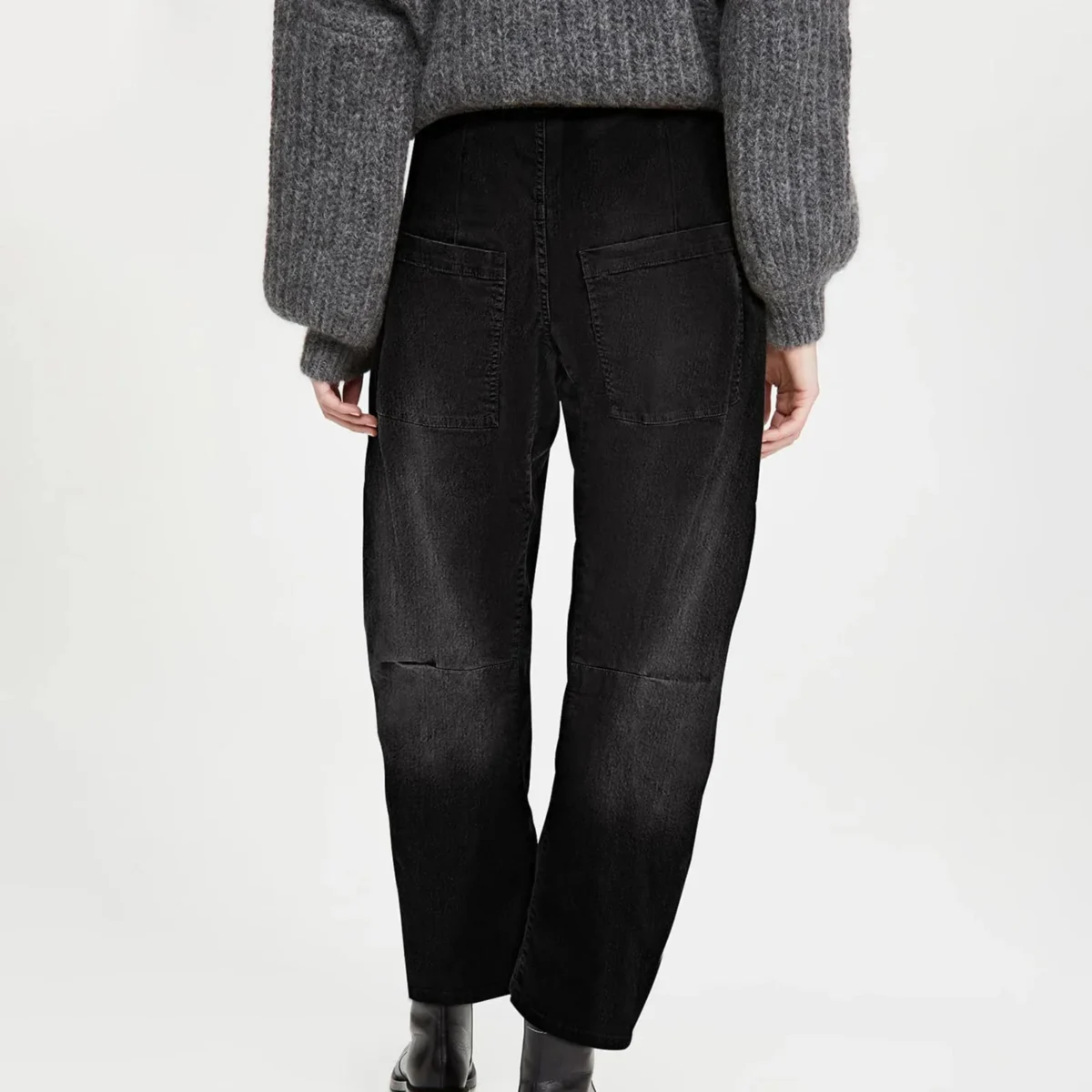 Sylviane | Structured Denim Barrel Leg Jeans