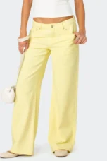 Ines | High Rise Cotton Straight Jeans