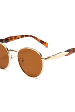 Amber Lens Round Metal Sunglasses