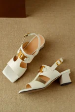 Hortensia | Chain Detail Block Heel Sandals