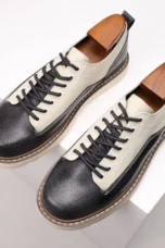 Célestin | Leather Canvas Lace-Up Sneakers
