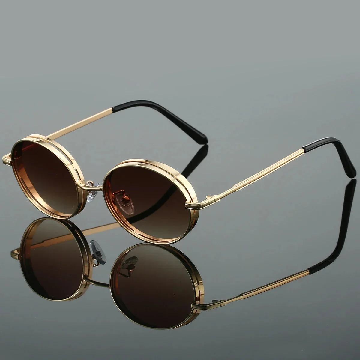 Oversized Sunglasses, Gold Metal Arms