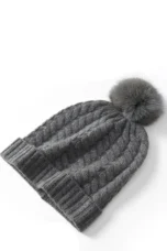 Fine Knit Cashmere Pom Beanie