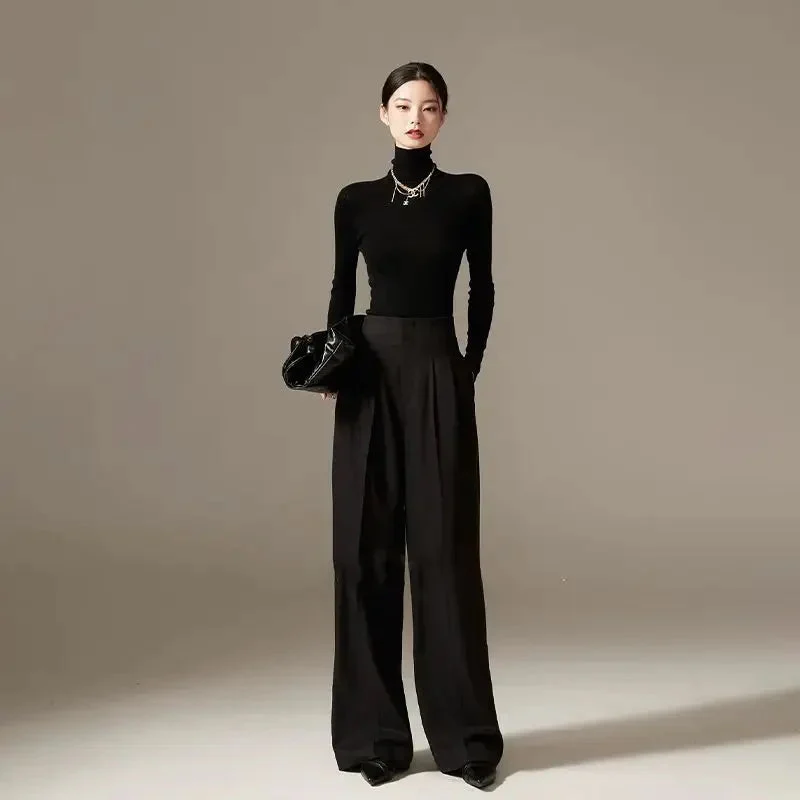 Octavie | Draped Cotton Wide Leg Trousers