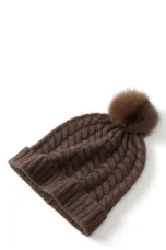 Fine Knit Cashmere Pom Beanie