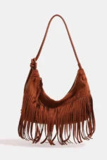 Suede Fringe Bag, Leather Seams