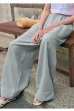 Valentina | Deep Pleated Linen Blend Pants