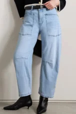 Sylviane | Structured Denim Barrel Leg Jeans